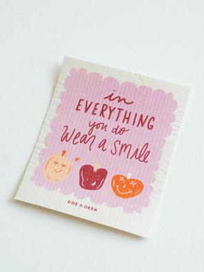 Wear A Smile Pumpkin Swedish Dishcloth