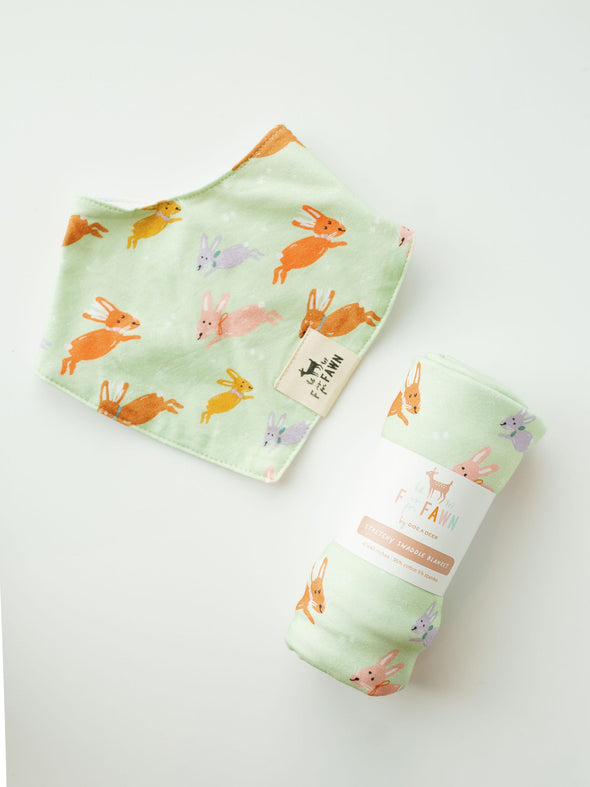 Jumping Jackalope Bib + Swaddle Bundle