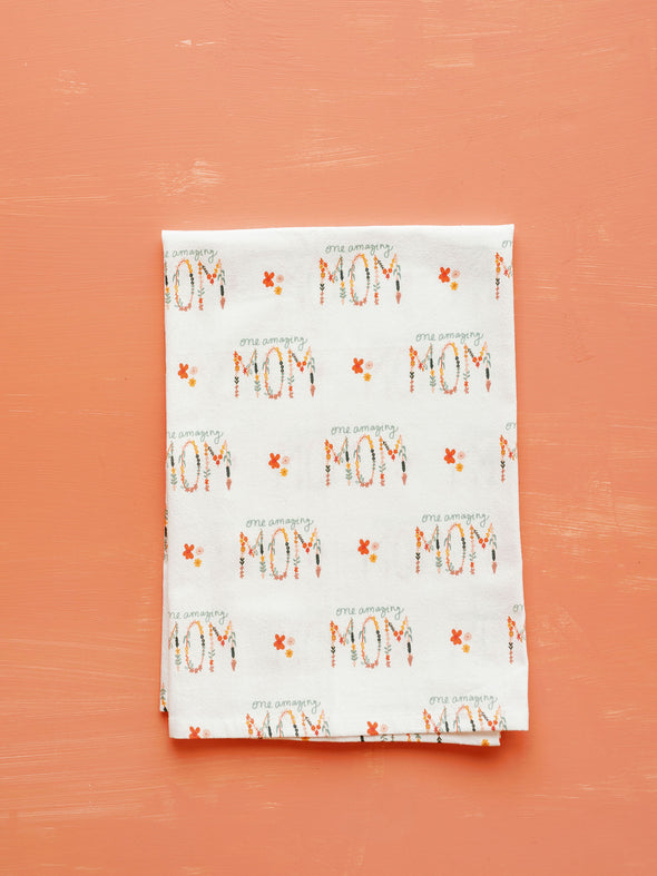 One Amazing Mom Full Pattern Flour Sack Towel
