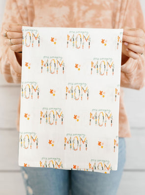 One Amazing Mom Full Pattern Flour Sack Towel