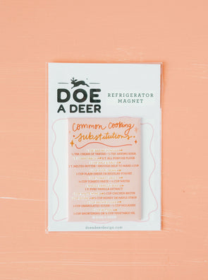 Common Cooking Substitutions Refrigerator Magnet