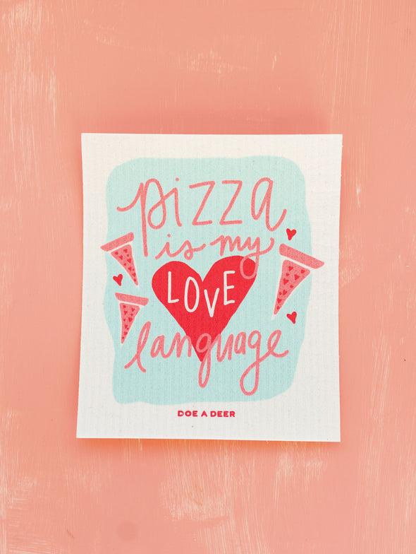 Pizza is My Love Language Swedish Dishcloth