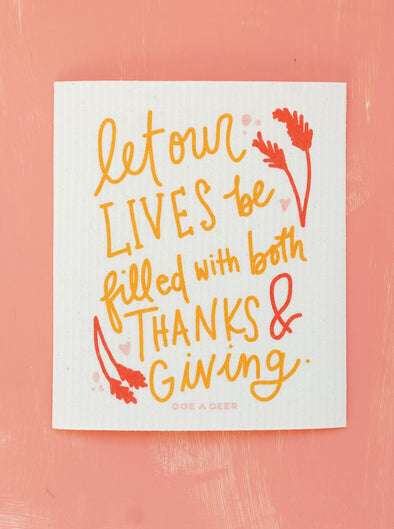 Thanks & Giving Swedish Dishcloth