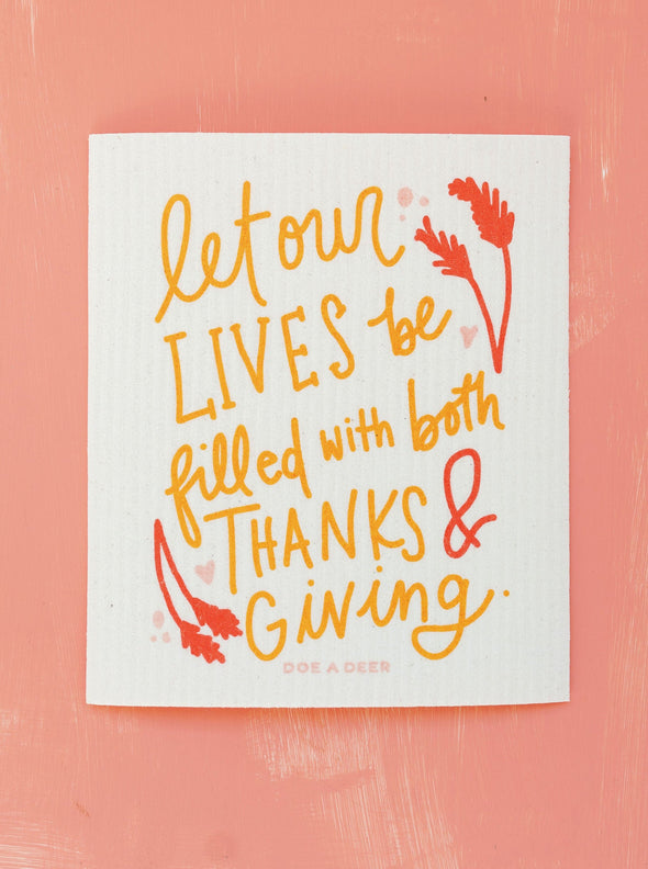 Thanks & Giving Swedish Dishcloth