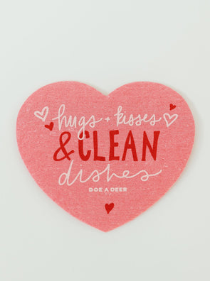 Hugs & Kisses Swedish Dishcloth