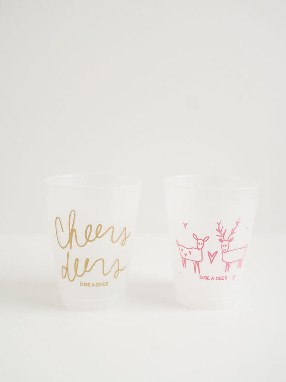 Cheers Deers Shatterproof Glasses - Set of 4