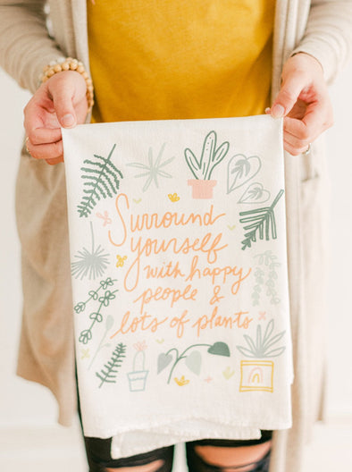 Happy People & Lots of Plants - Flour Sack Towel