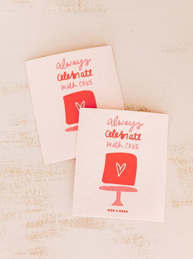 Always Celebrate With Cake Swedish Dishcloth