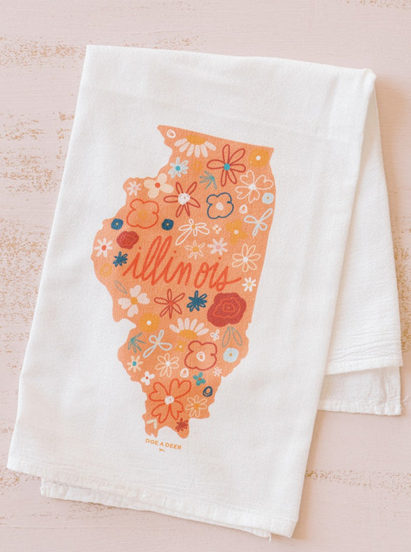 Illinois Floral Towel
