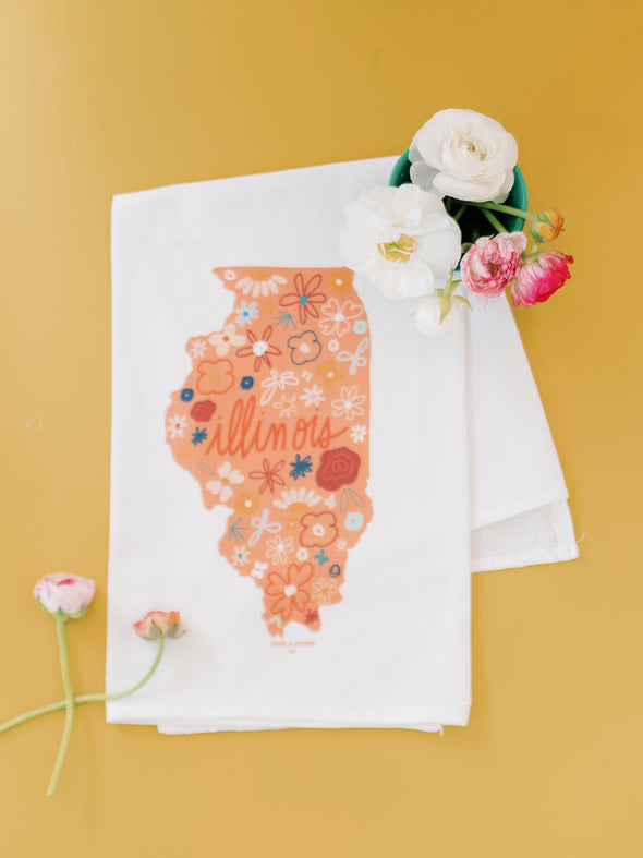 Illinois Floral Towel