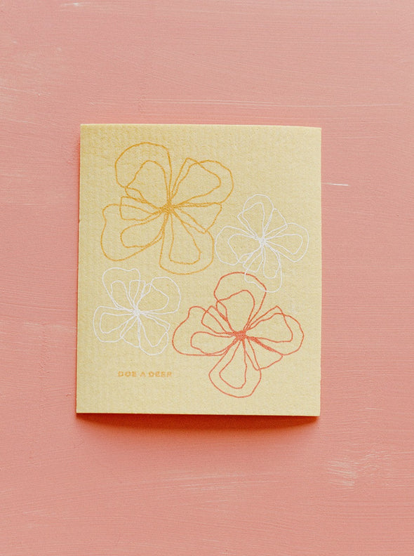 Line Floral Swedish Dishcloth
