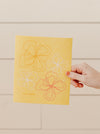 Line Floral Swedish Dishcloth