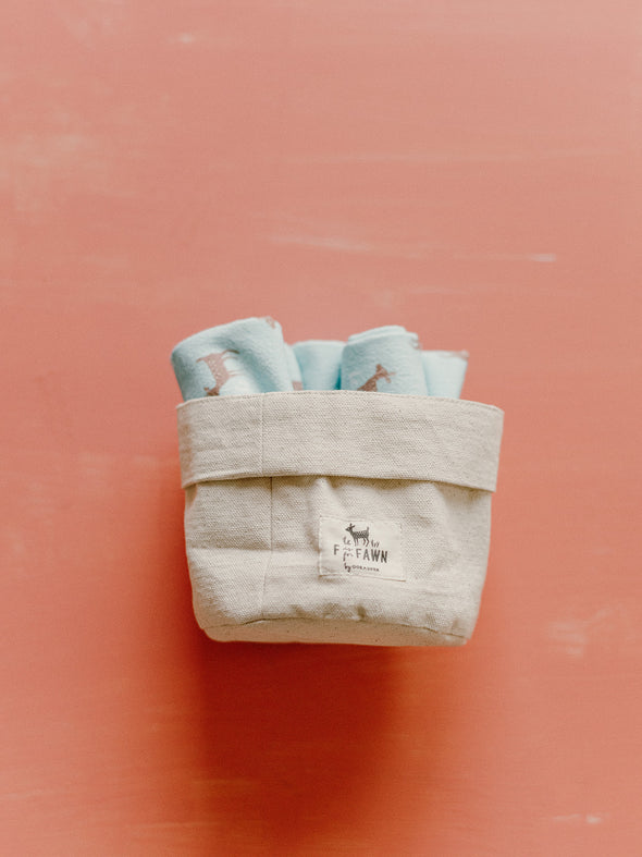 Set of 3 Flour Sack Burp Cloths - F is for Fawn