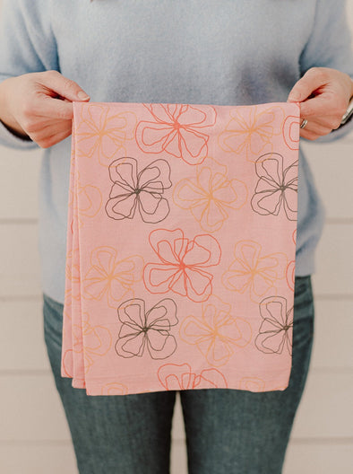 Line Floral Full Pattern - Flour Sack Towel