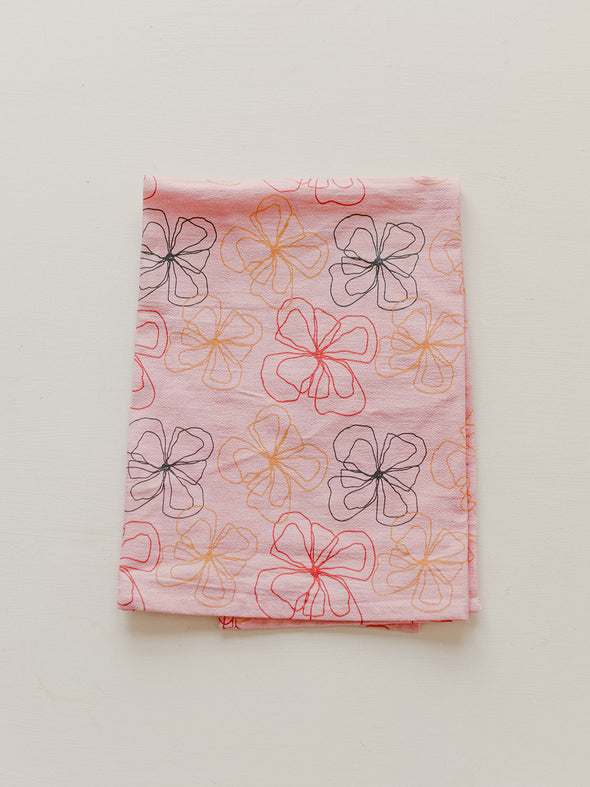 Line Floral Full Pattern - Flour Sack Towel
