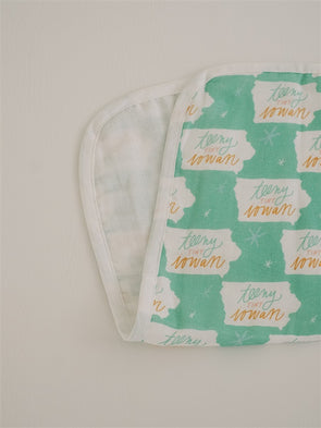 Teeny Tiny Iowan - Set of 3 Muslin Burp Cloths