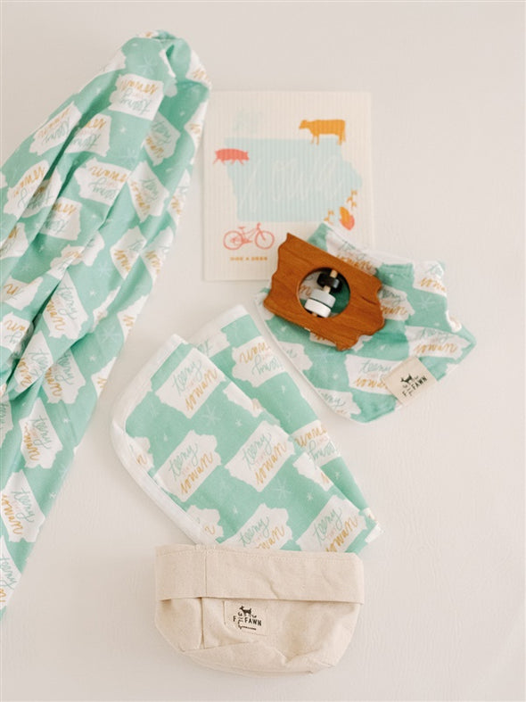 Teeny Tiny Iowan | Swaddle + Toddler Blanket
