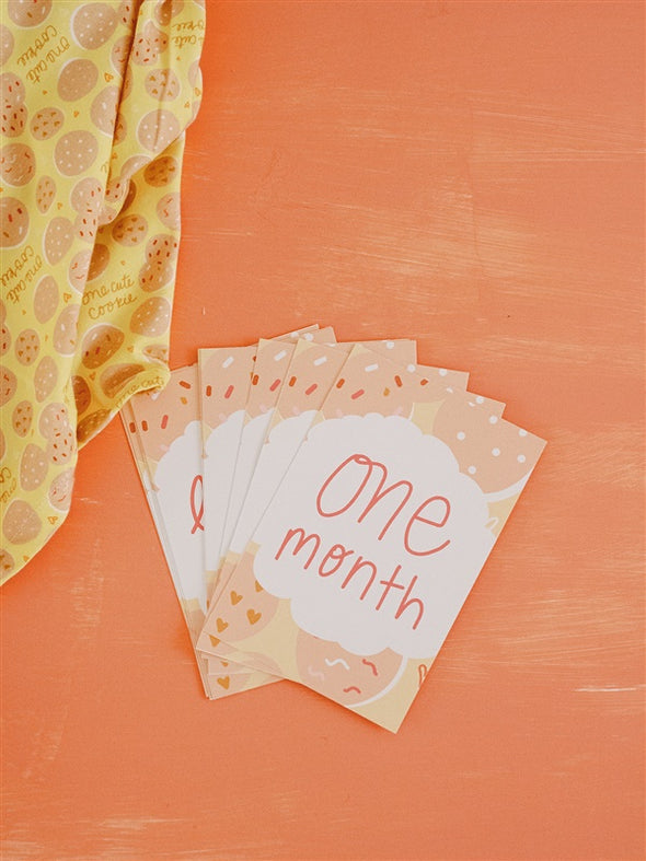 One Cute Cookie Milestone Cards - Digital Download