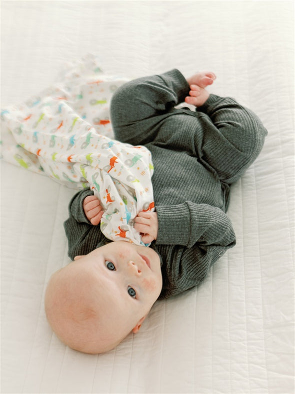 Trusty Tractor | Swaddle + Toddler Blanket