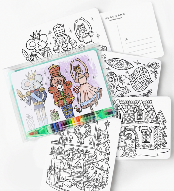 Holiday Color-In Postcard Kit - Box of 12