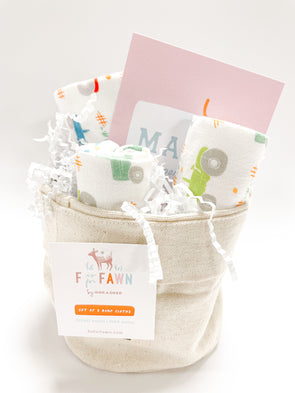 Trusty Tractor Burp + Swaddle Bundle (Flour Sack Burp Cloths)